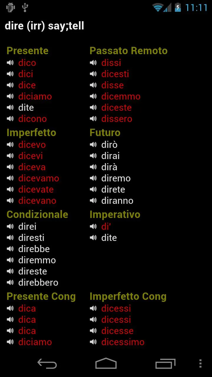 Italian Verbs | Indus Appstore | Screenshot