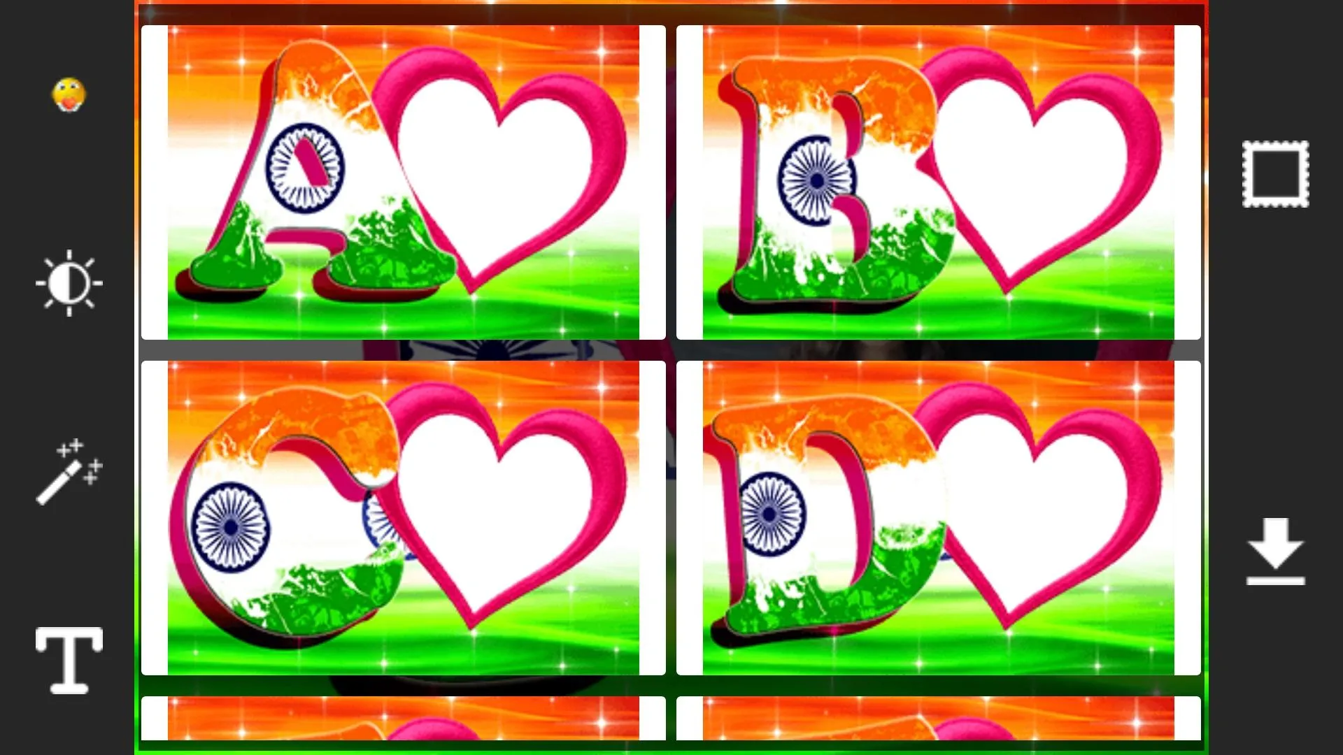 Indian Flag Letter Frames | Indus Appstore | Screenshot