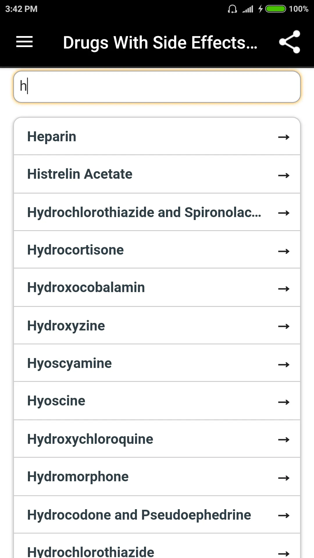 Drugs Side Effects Dictionary | Indus Appstore | Screenshot