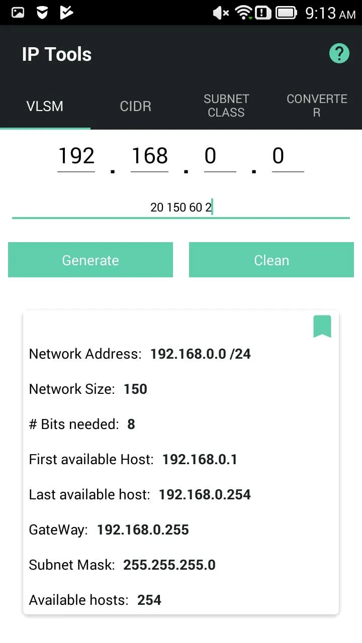 Calculator VLSM for Students | Indus Appstore | Screenshot