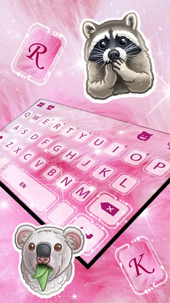 Pink Furry Sparkle Keyboard Ba | Indus Appstore | Screenshot