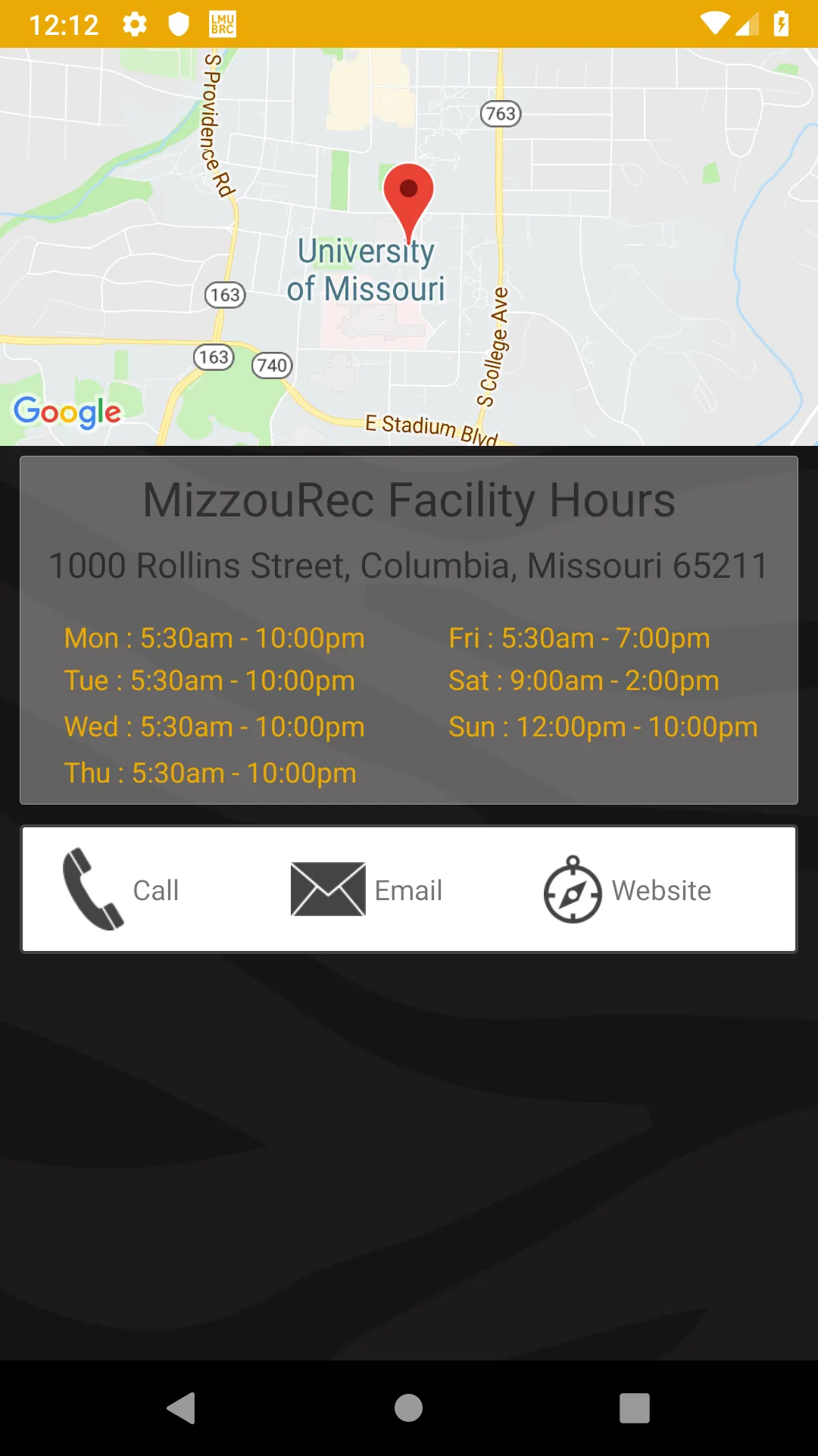 MizzouRec | Indus Appstore | Screenshot