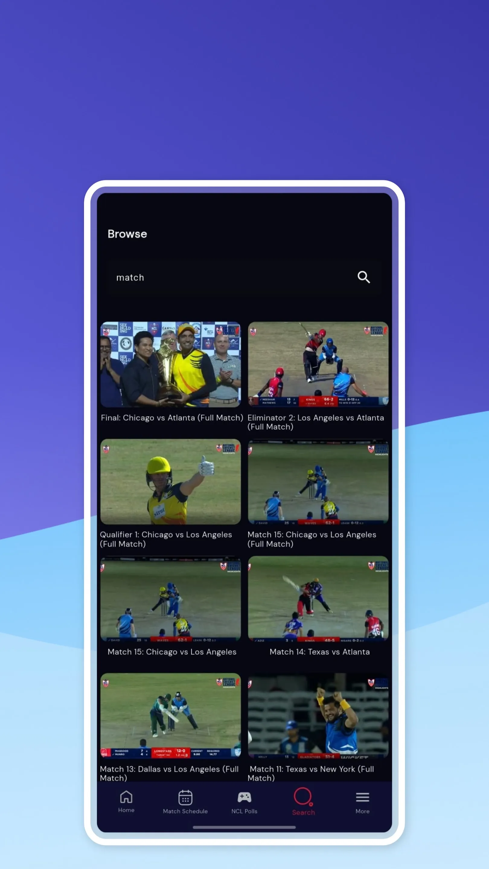 NCL CRICKET | Indus Appstore | Screenshot