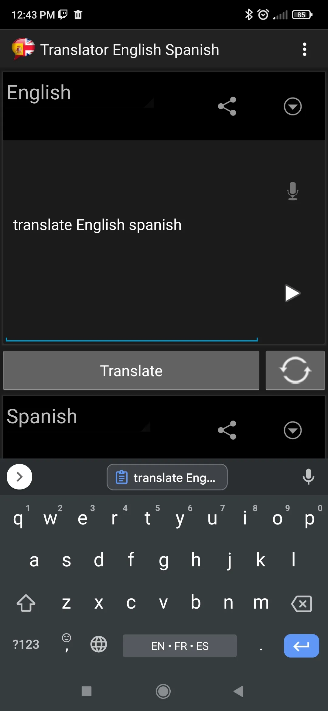 English to Spanish Translation | Indus Appstore | Screenshot