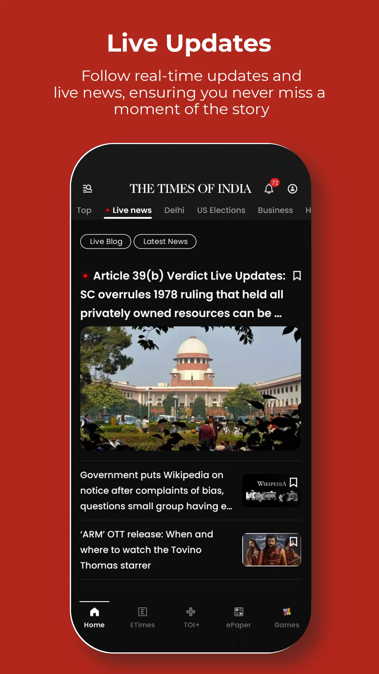 Times Of India - News Updates | Indus Appstore | Screenshot