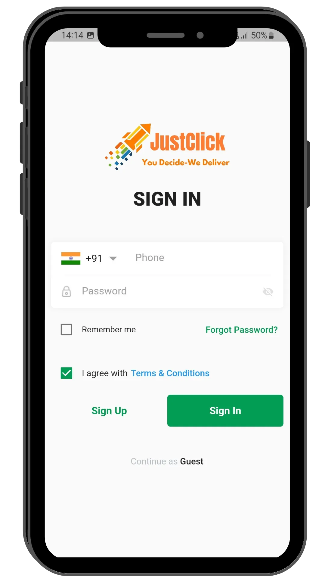 JustClick - Food Delivery App | Indus Appstore | Screenshot