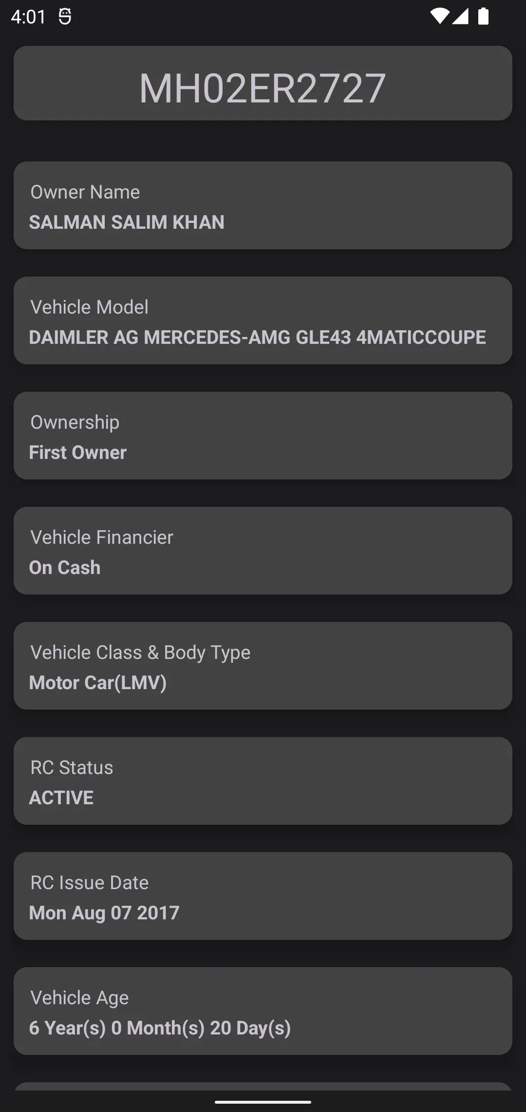 Vehicle Owner Information 2024 | Indus Appstore | Screenshot