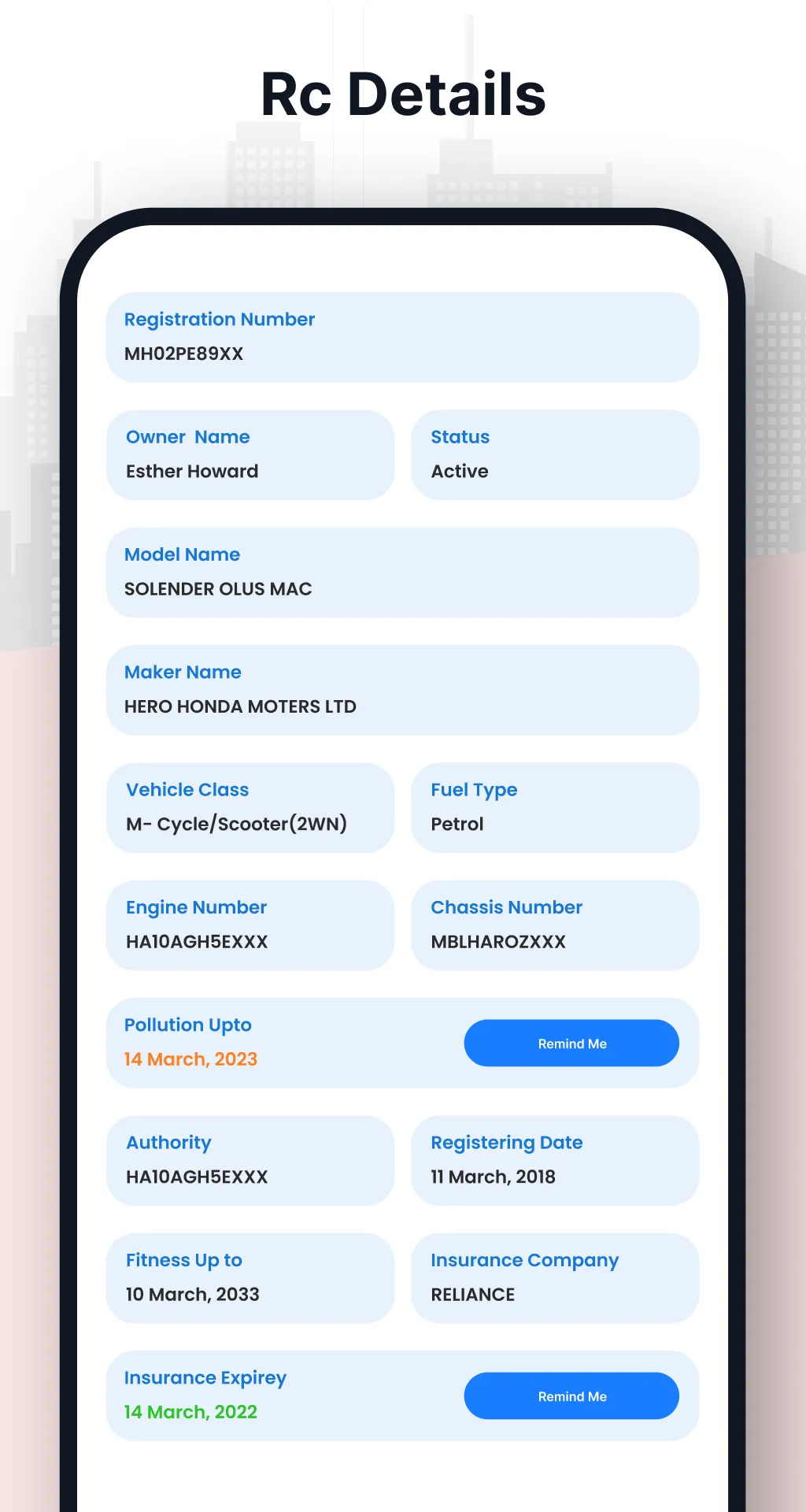 RTO Vehicle Information | Indus Appstore | Screenshot