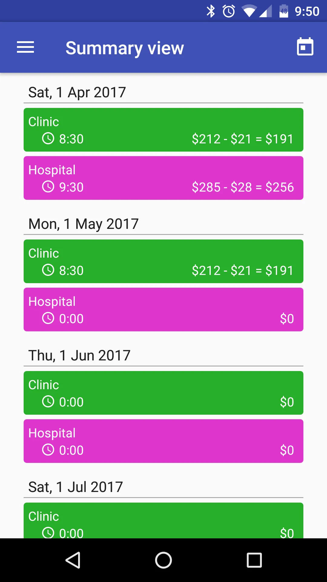 Timesheet History | Indus Appstore | Screenshot