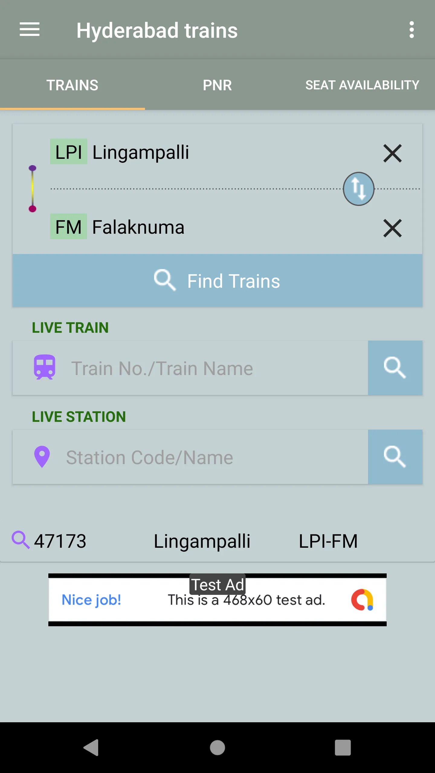 Hyderabad Trains | Indus Appstore | Screenshot