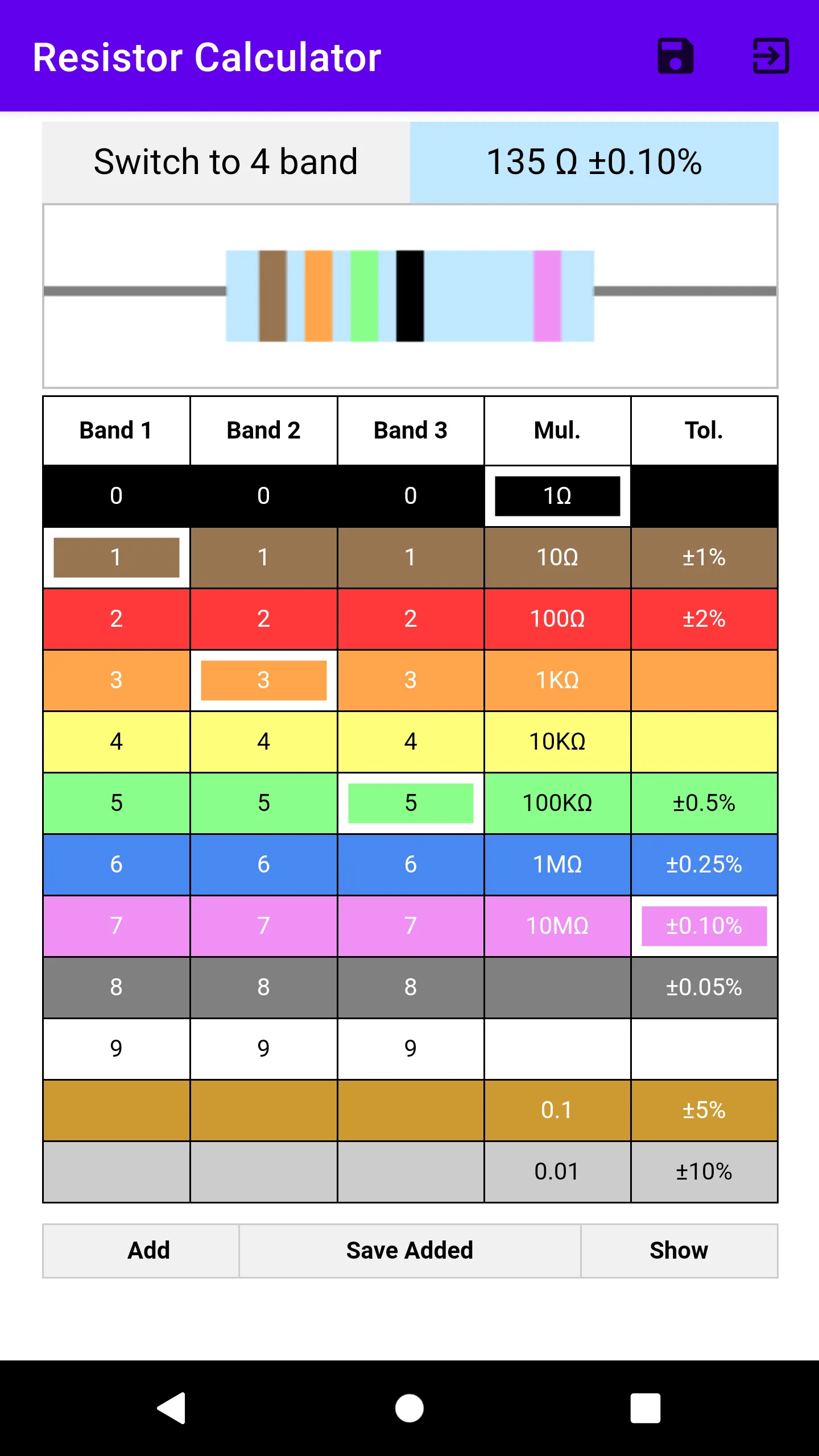 Resistor Code Calculator | Indus Appstore | Screenshot