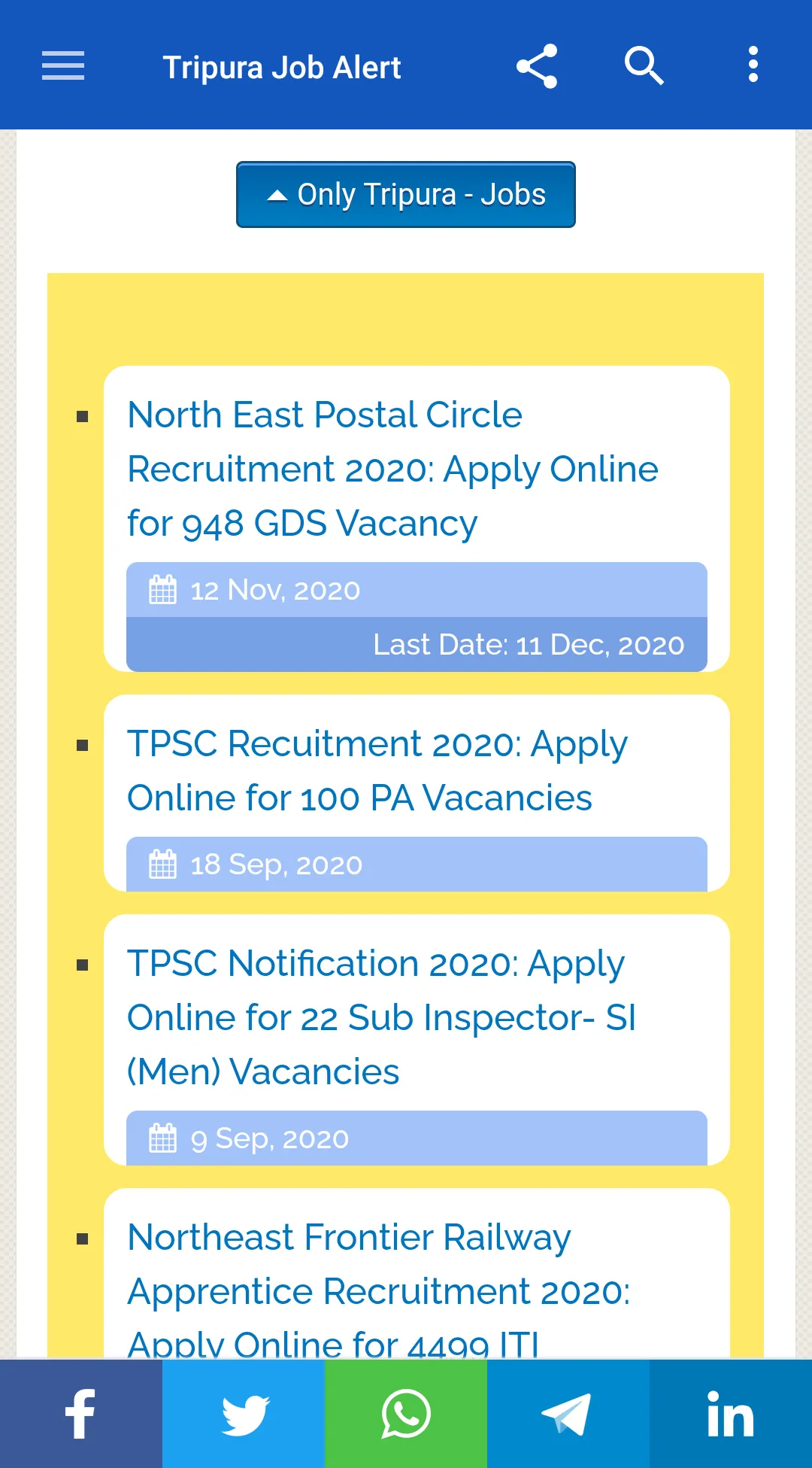 Tripura Job Alert | Indus Appstore | Screenshot