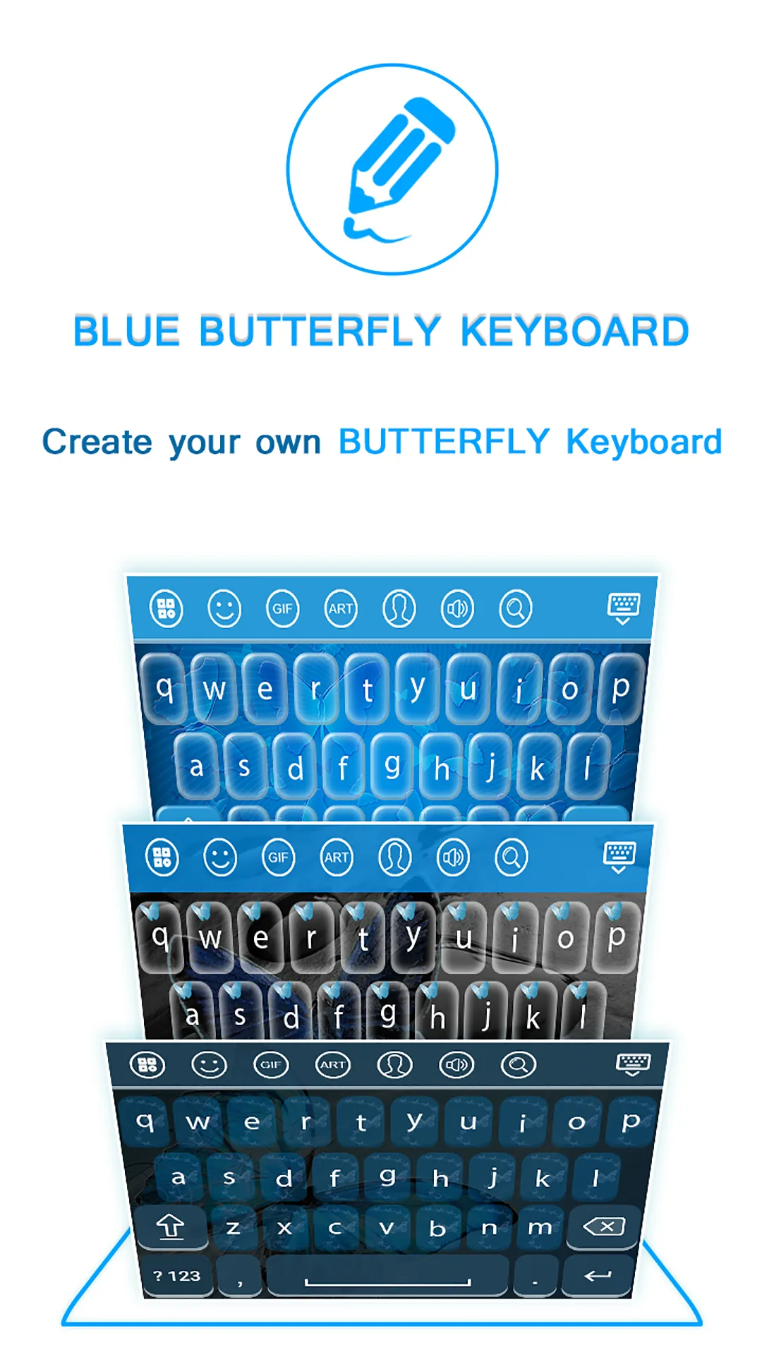 Blue Butterfly Keyboard | Indus Appstore | Screenshot