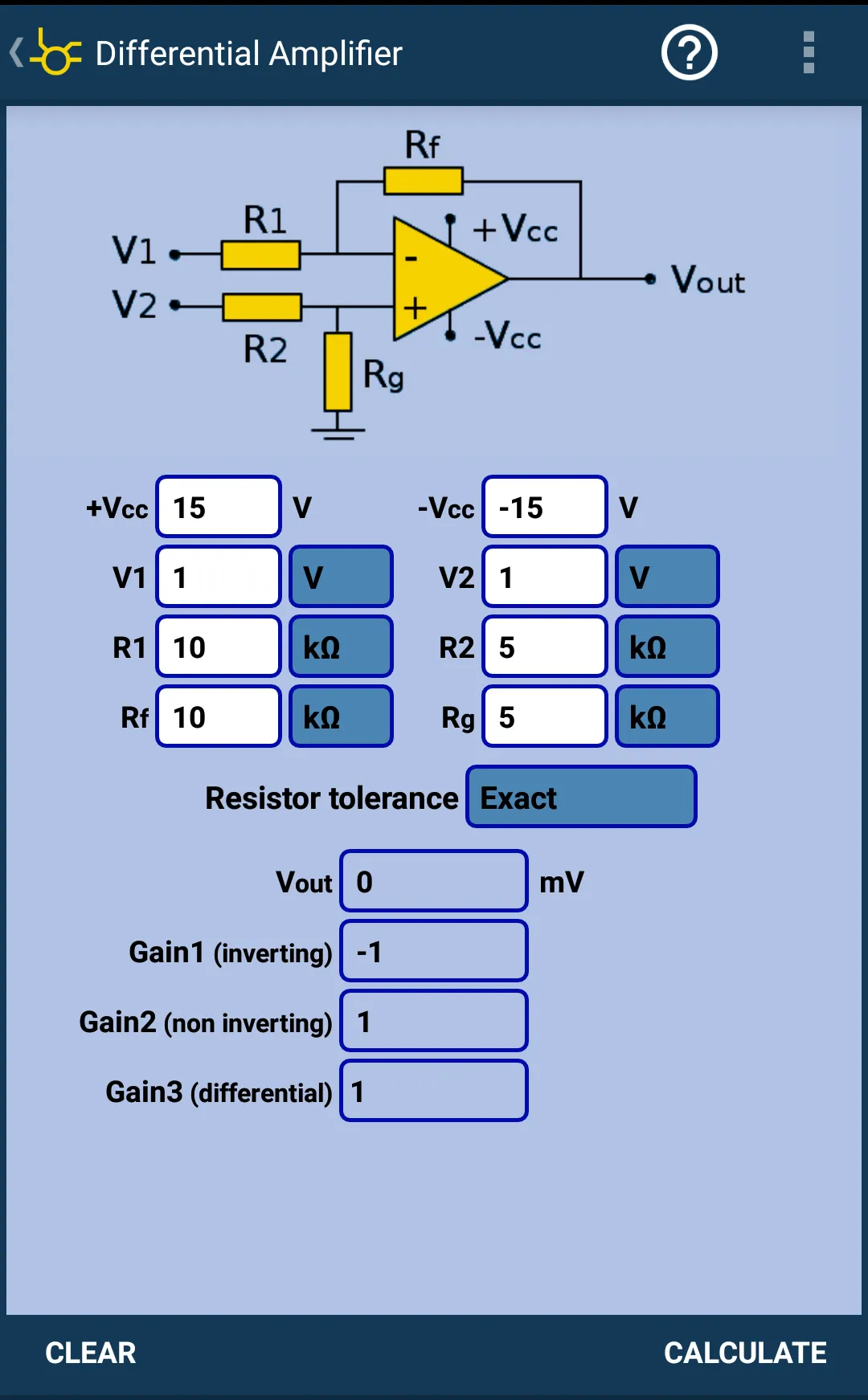 Opamp Calculator | Indus Appstore | Screenshot