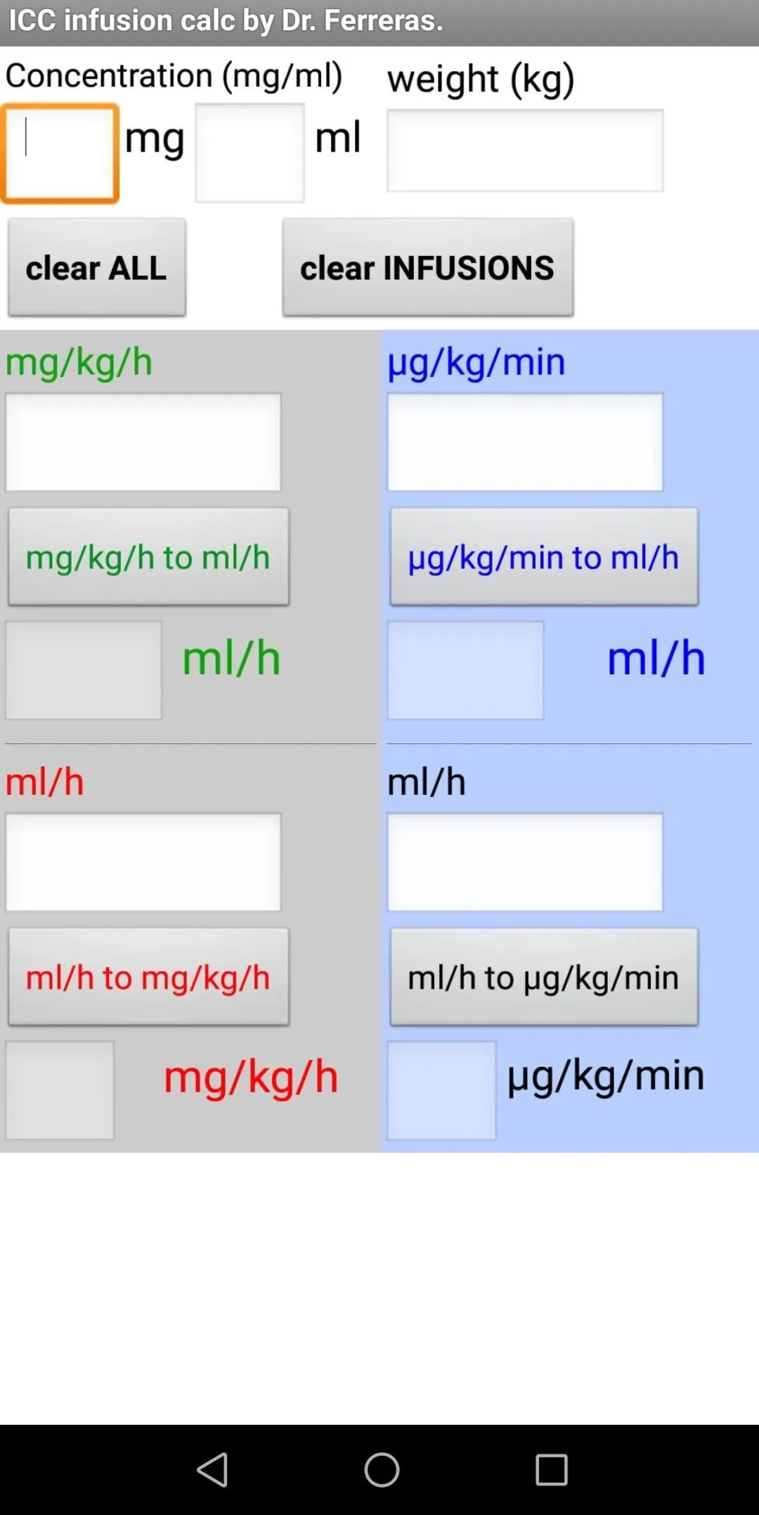 Anesthesia ICC infusion calcul | Indus Appstore | Screenshot