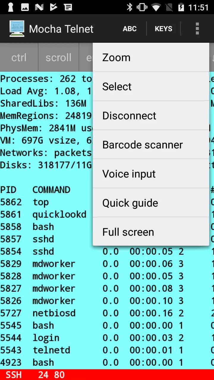 Mocha Telnet Lite | Indus Appstore | Screenshot