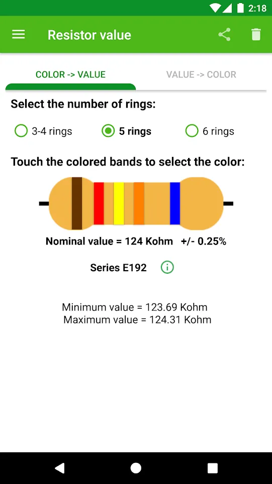 Resistor calculation | Indus Appstore | Screenshot