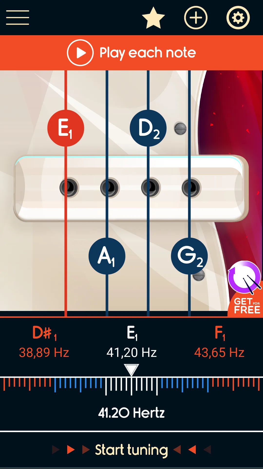 Master Bass Guitar Tuner | Indus Appstore | Screenshot