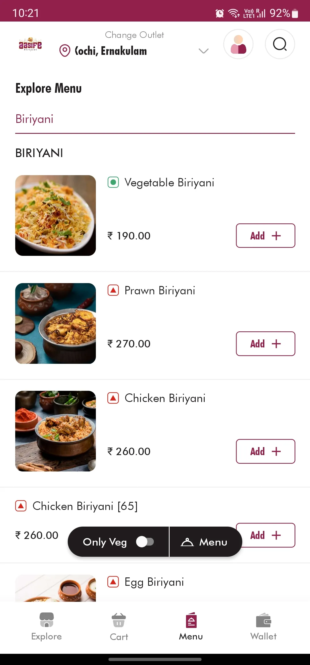 Aasife Biriyani Food Delivery | Indus Appstore | Screenshot