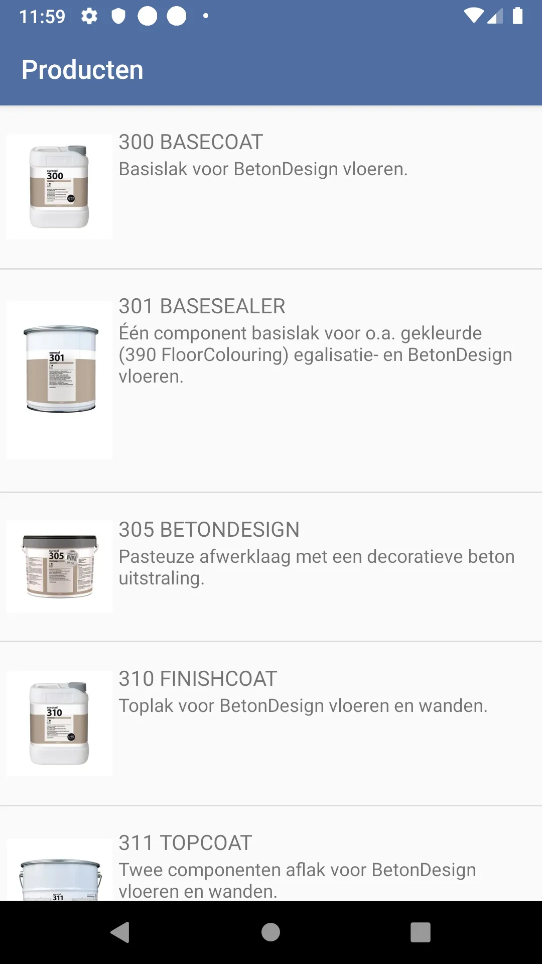 eurocol vloertechniek app | Indus Appstore | Screenshot