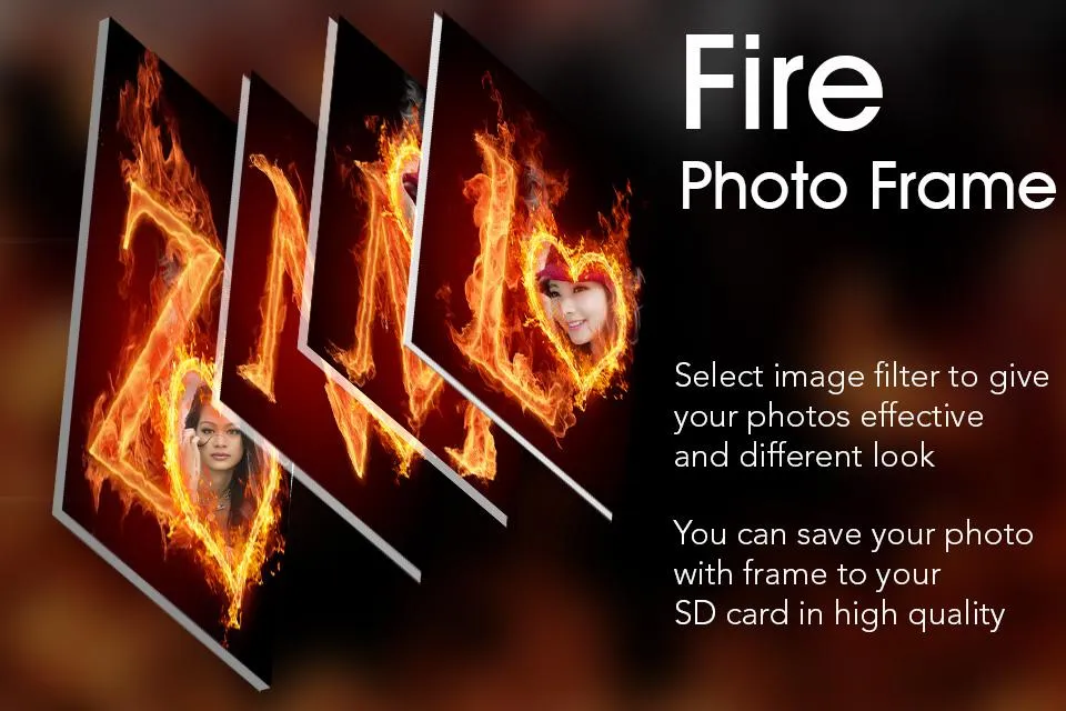 Fire Text Photo Frame | Indus Appstore | Screenshot