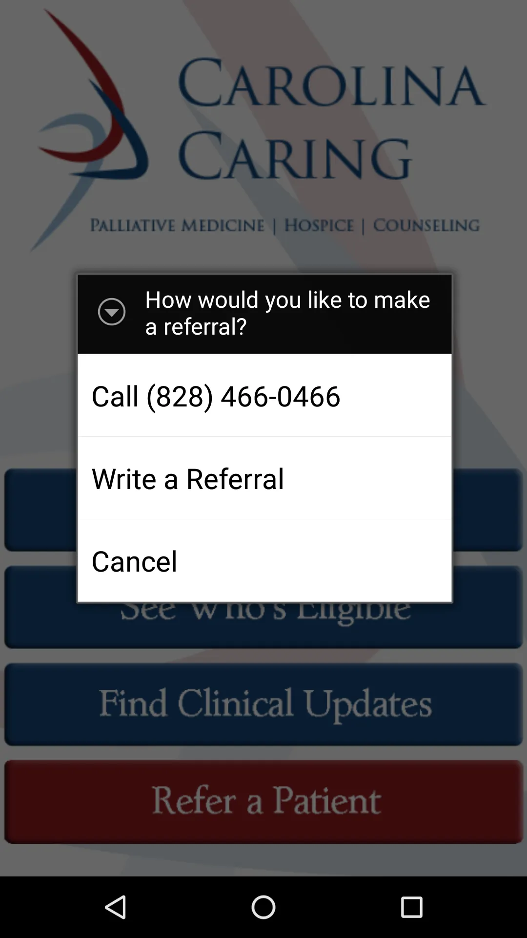 Carolina Caring Referral | Indus Appstore | Screenshot