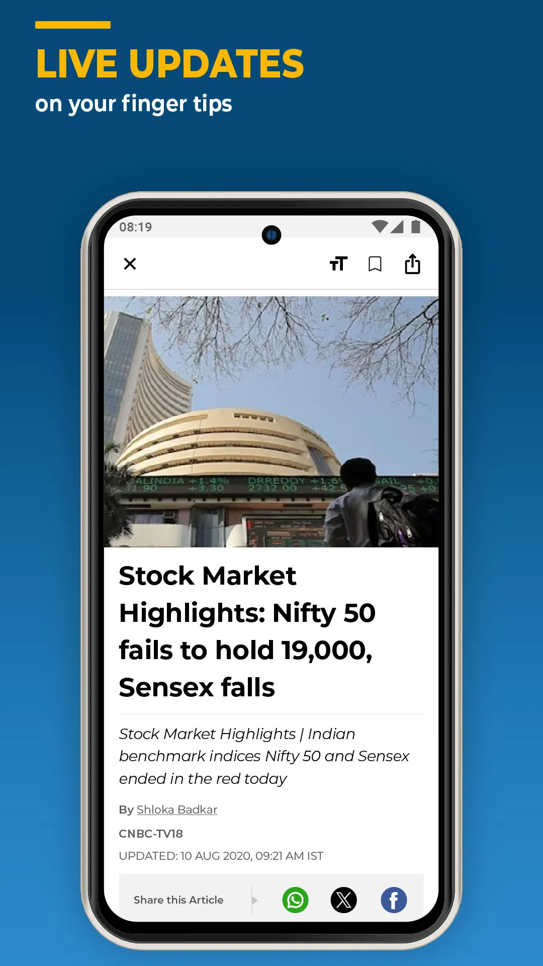 CNBC-TV18: Business News | Indus Appstore | Screenshot