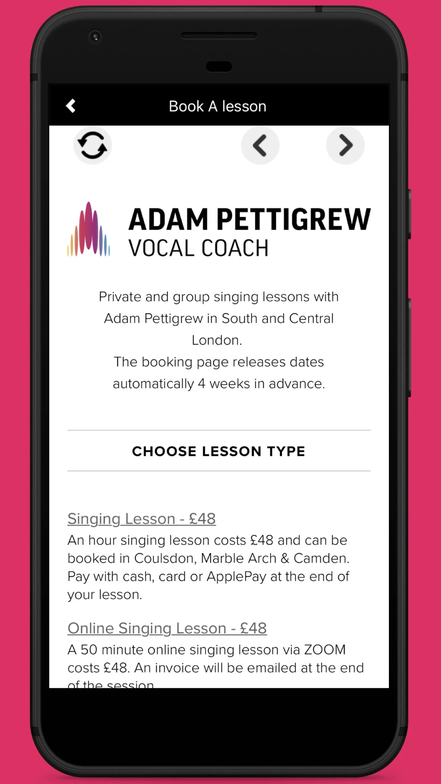 Adam Pettigrew - Vocal Coach | Indus Appstore | Screenshot