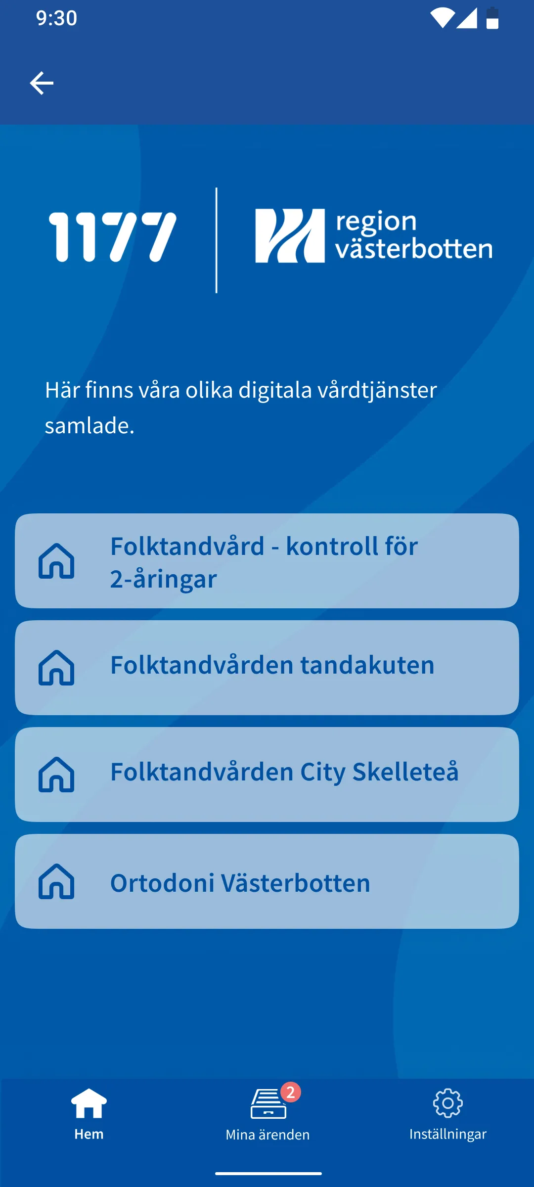 Mottagning Region Västerbotten | Indus Appstore | Screenshot