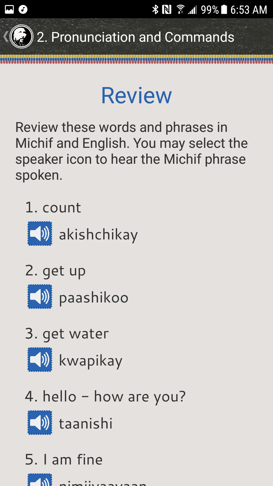 Michif Lessons | Indus Appstore | Screenshot