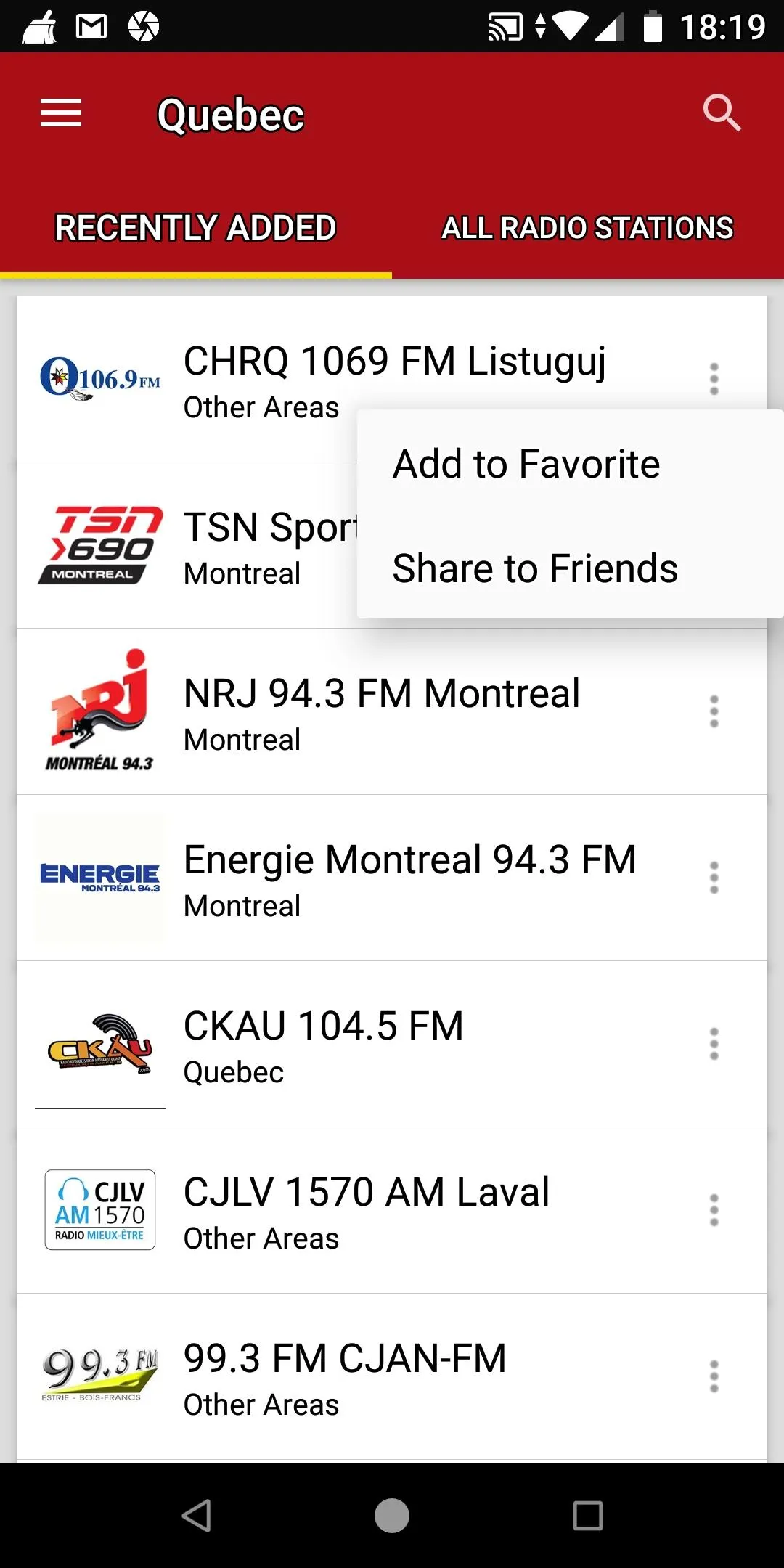 Quebec Radio Stations - Canada | Indus Appstore | Screenshot