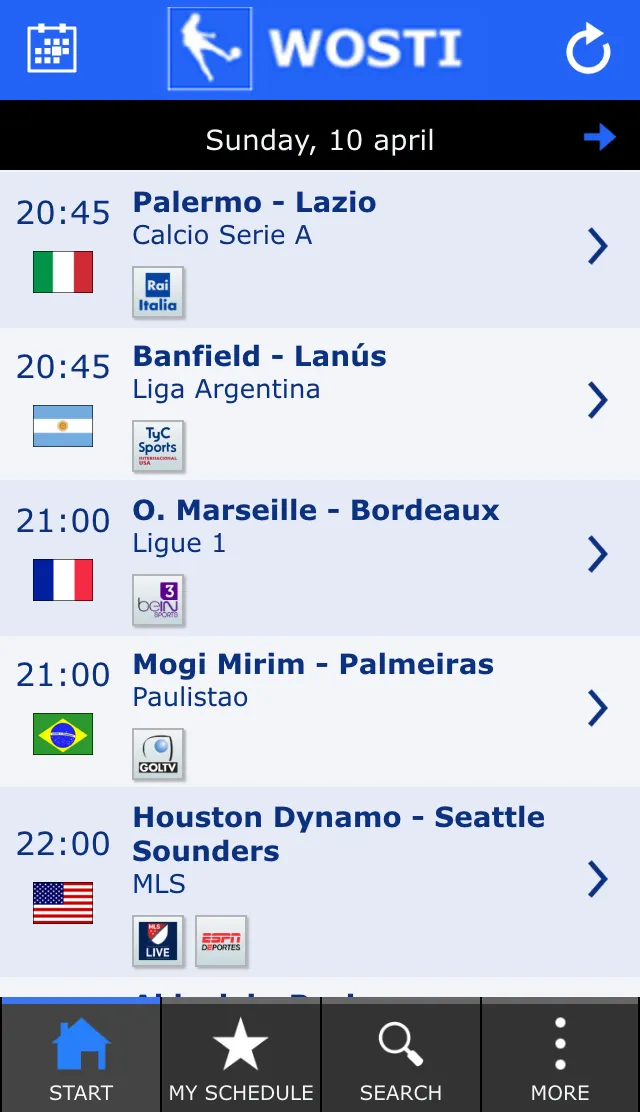 Live Sports TV Listings Guide | Indus Appstore | Screenshot