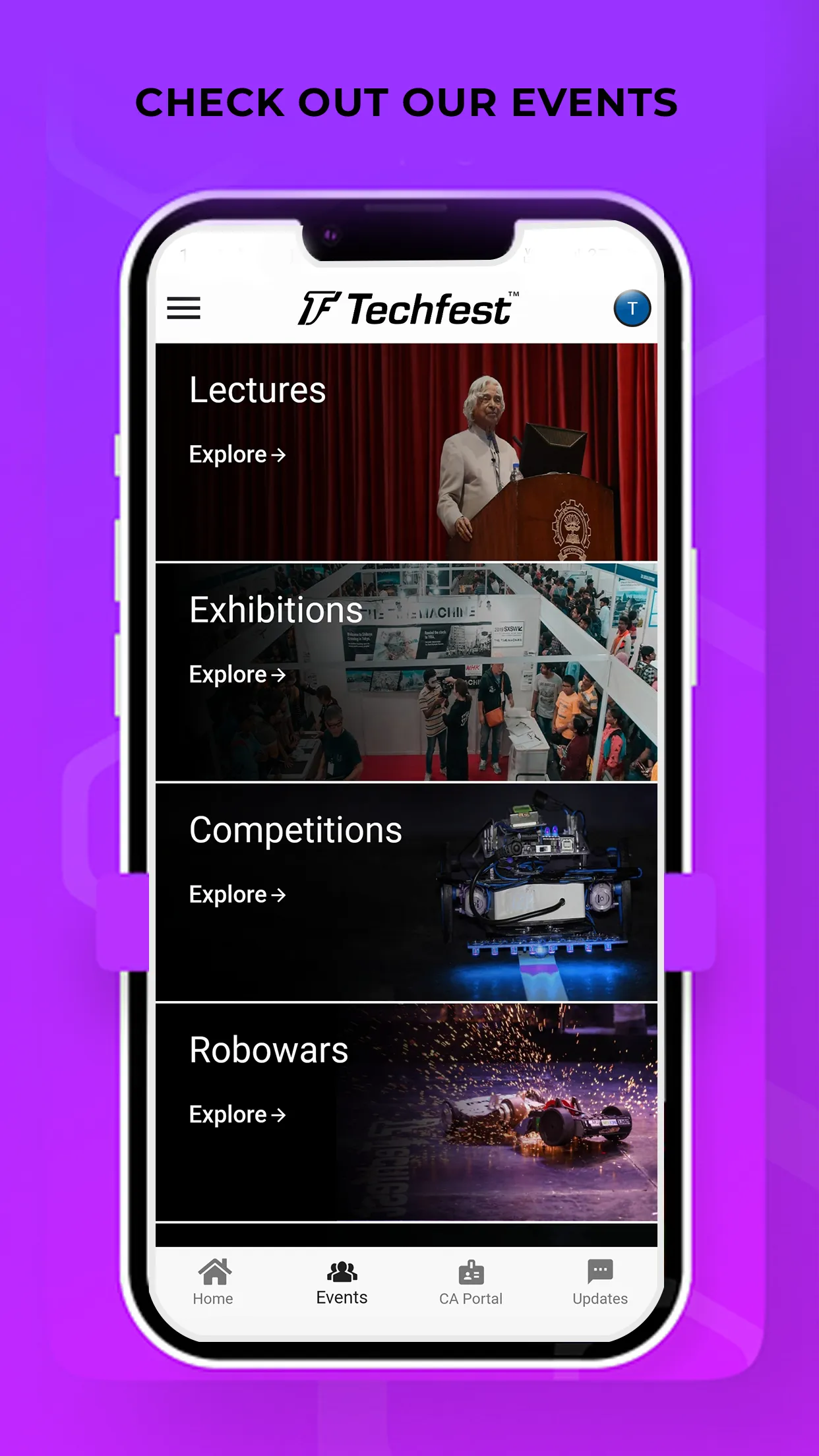 Techfest, IIT Bombay | Indus Appstore | Screenshot