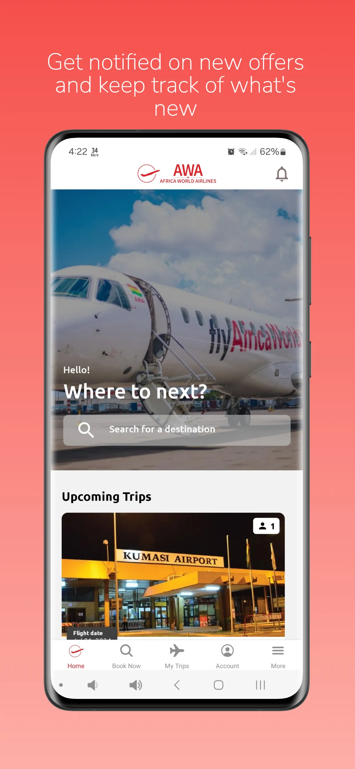 Africa World Airlines | Indus Appstore | Screenshot