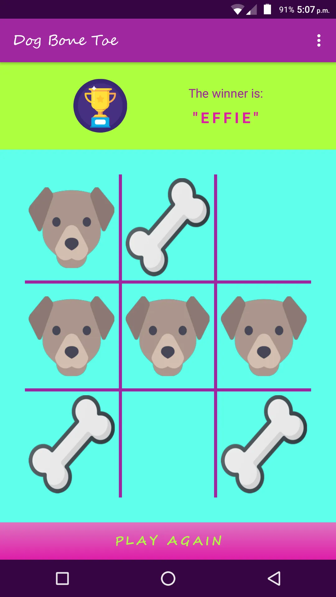 Dog Bone Toe - Tic Tac Toe | Indus Appstore | Screenshot