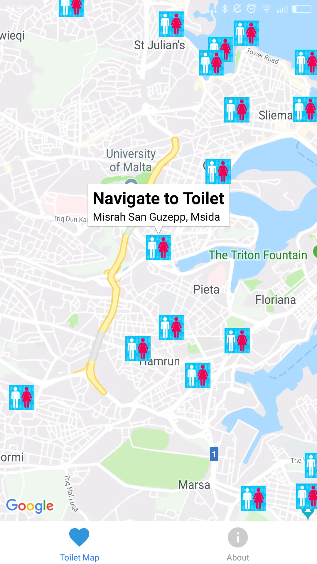 Toilets Malta | Indus Appstore | Screenshot