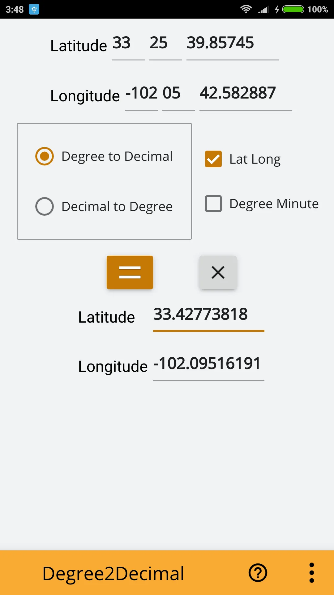 Degree & Decimal Converter | Indus Appstore | Screenshot