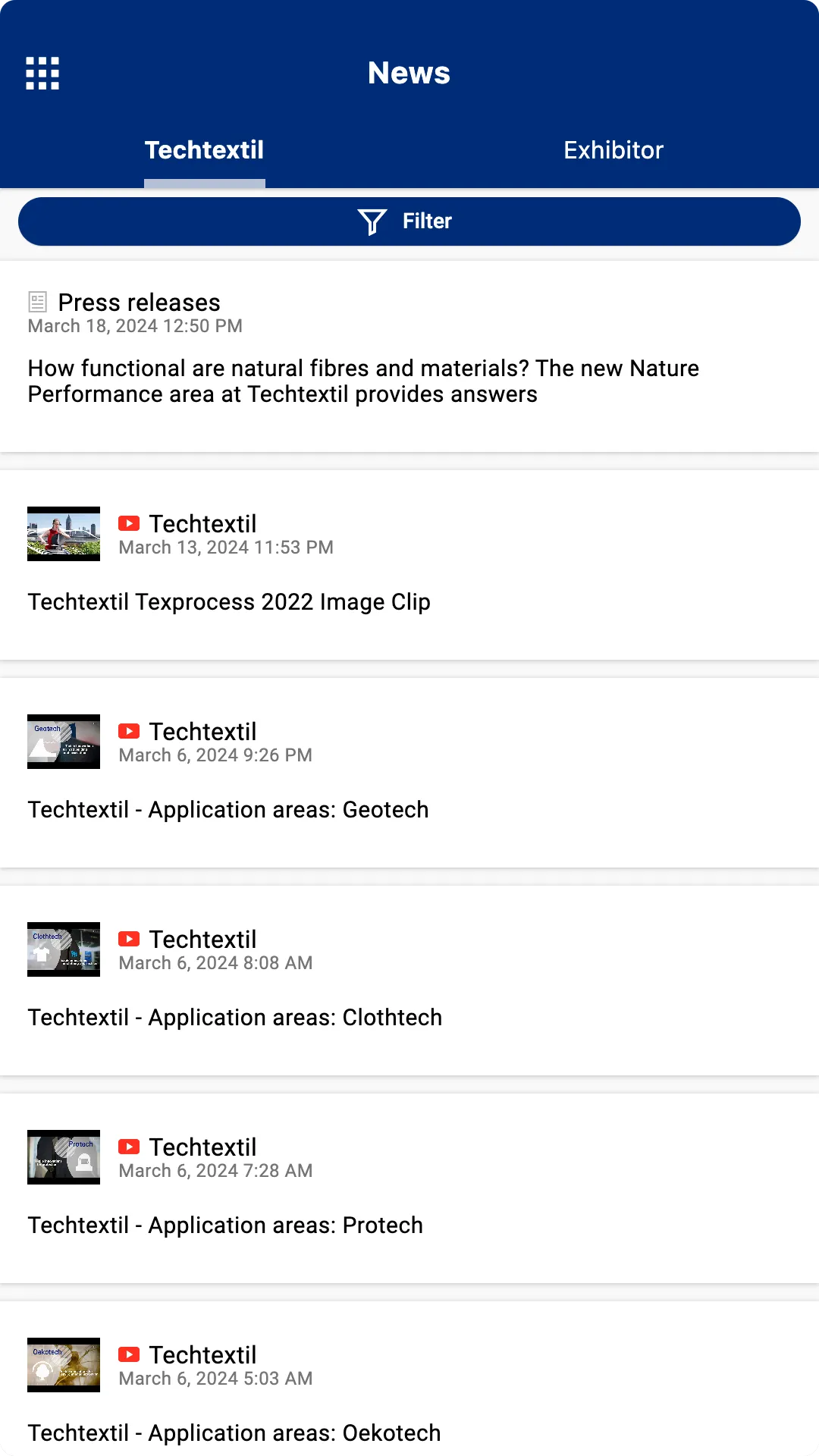 Techtextil Navigator | Indus Appstore | Screenshot