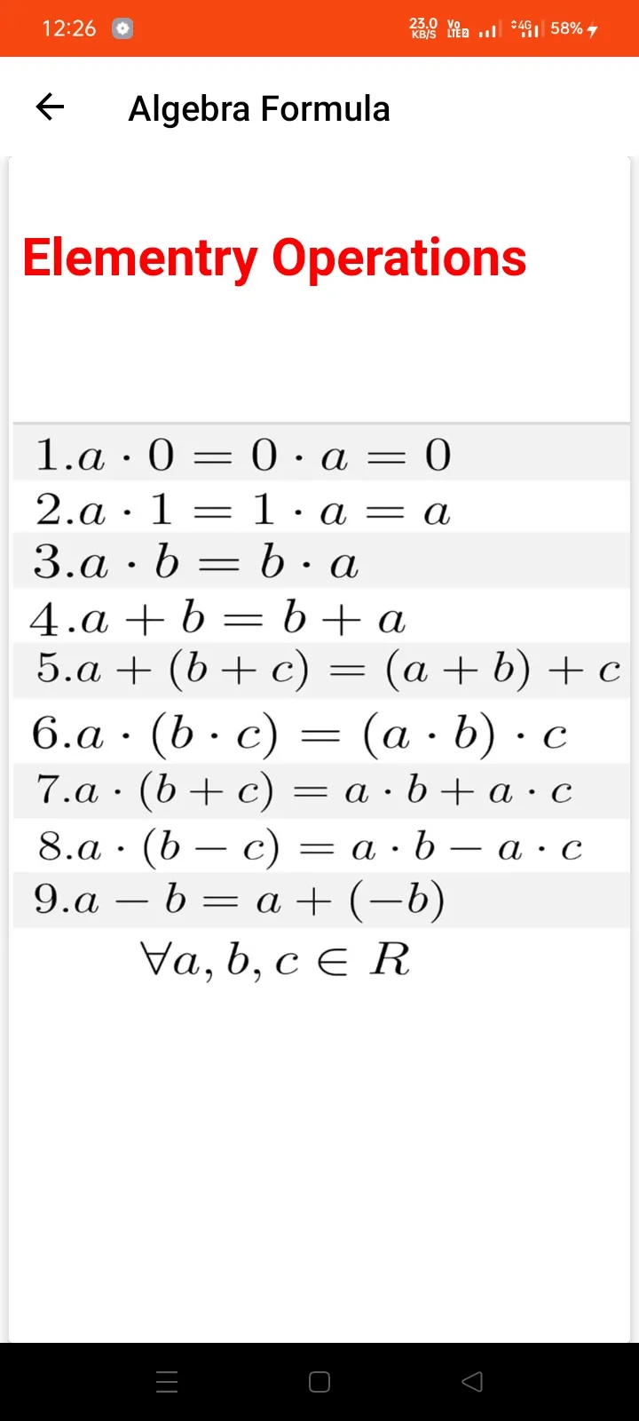 Algebra Formula | Indus Appstore | Screenshot