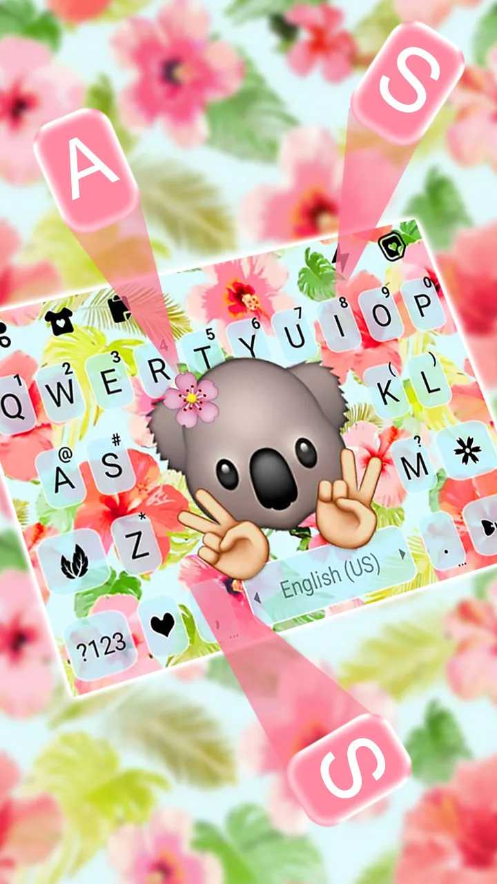 Floral Koala Keyboard Backgrou | Indus Appstore | Screenshot