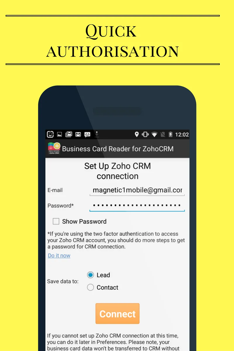 Business Card Reader for Zoho  | Indus Appstore | Screenshot