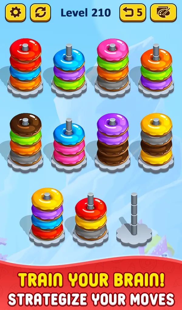 Donut Hoop Stack 3d Color Sort | Indus Appstore | Screenshot