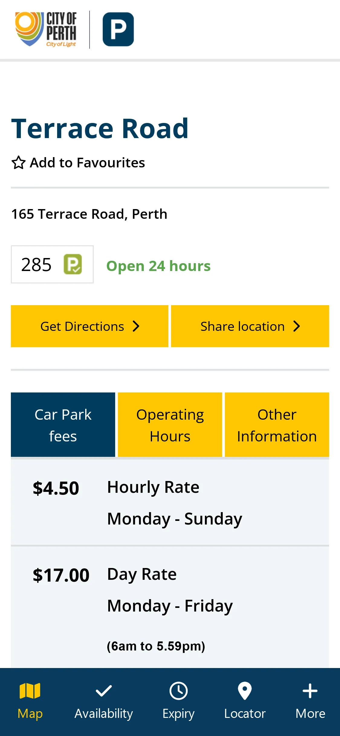 City of Perth Parking | Indus Appstore | Screenshot