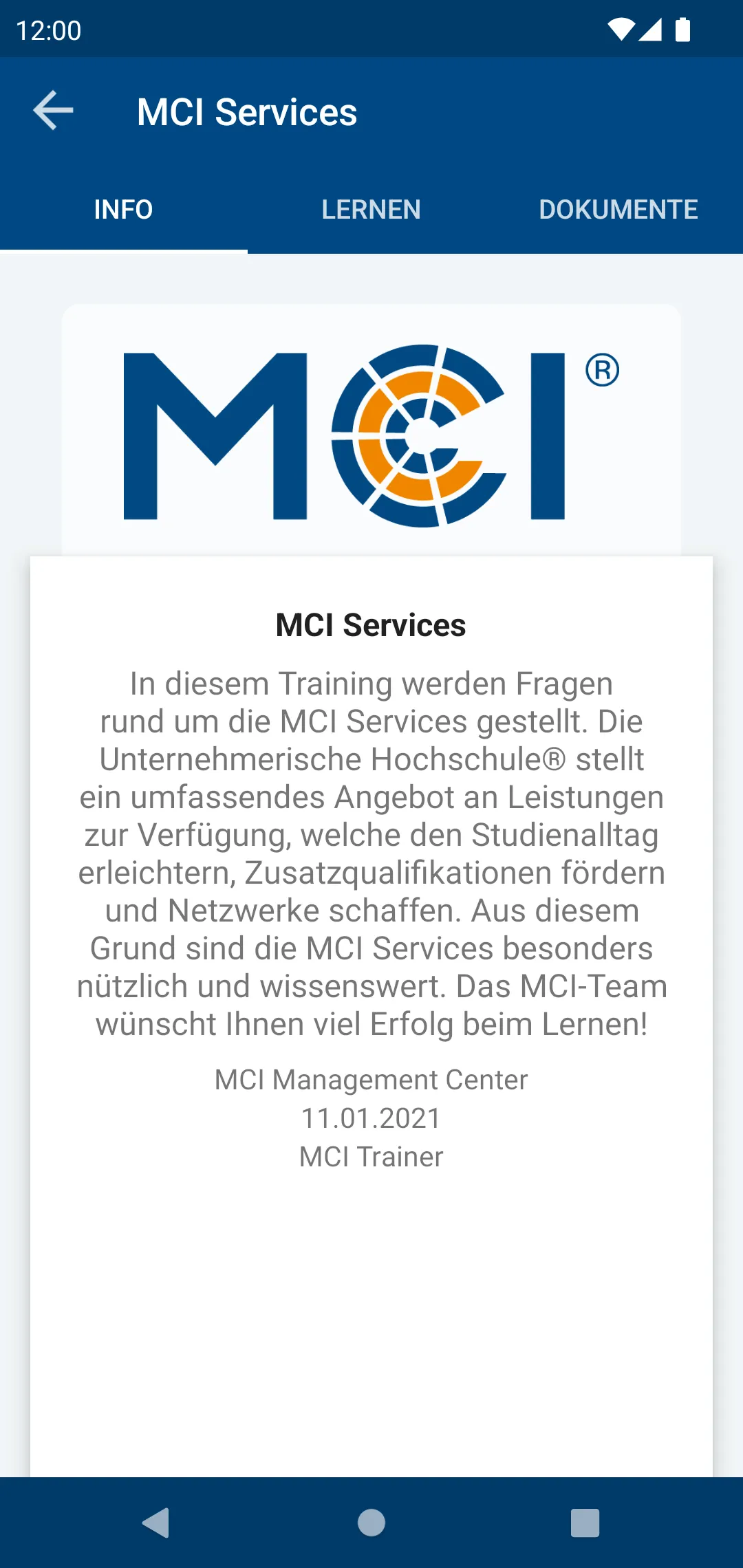 MCI microtraining | Indus Appstore | Screenshot