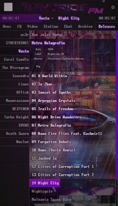 Nightride FM - Synthwave Radio | Indus Appstore | Screenshot