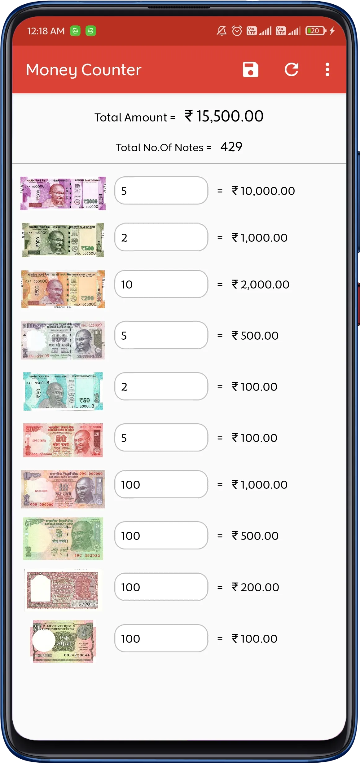 Money Counter | Indus Appstore | Screenshot