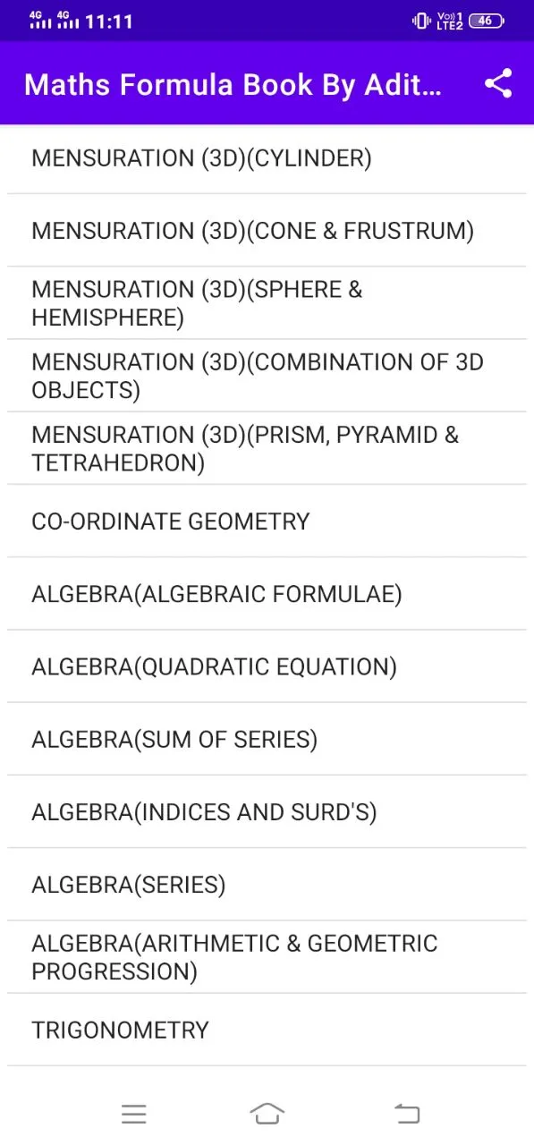 Math's Formula Book in Hindi | Indus Appstore | Screenshot