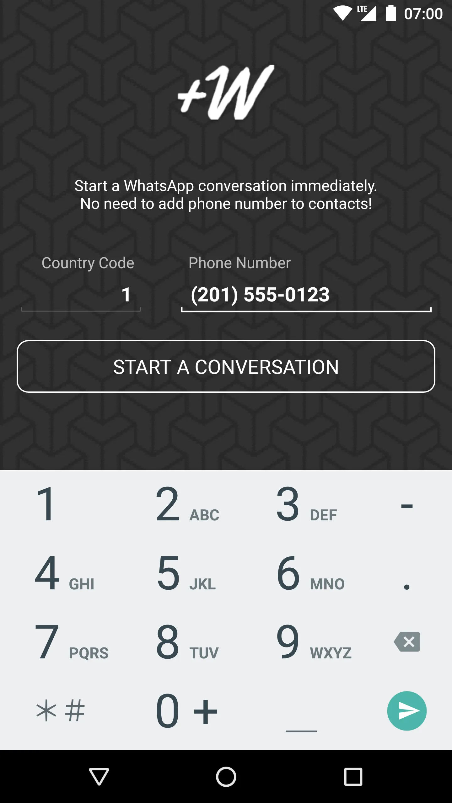 +W - Start Chat Conversation | Indus Appstore | Screenshot