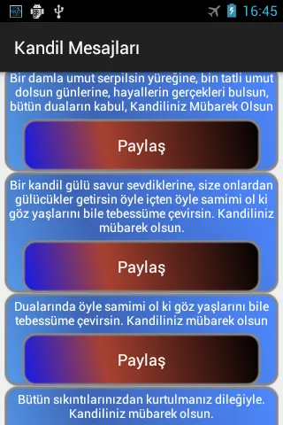 Kandil Mesajları Paylaş | Indus Appstore | Screenshot