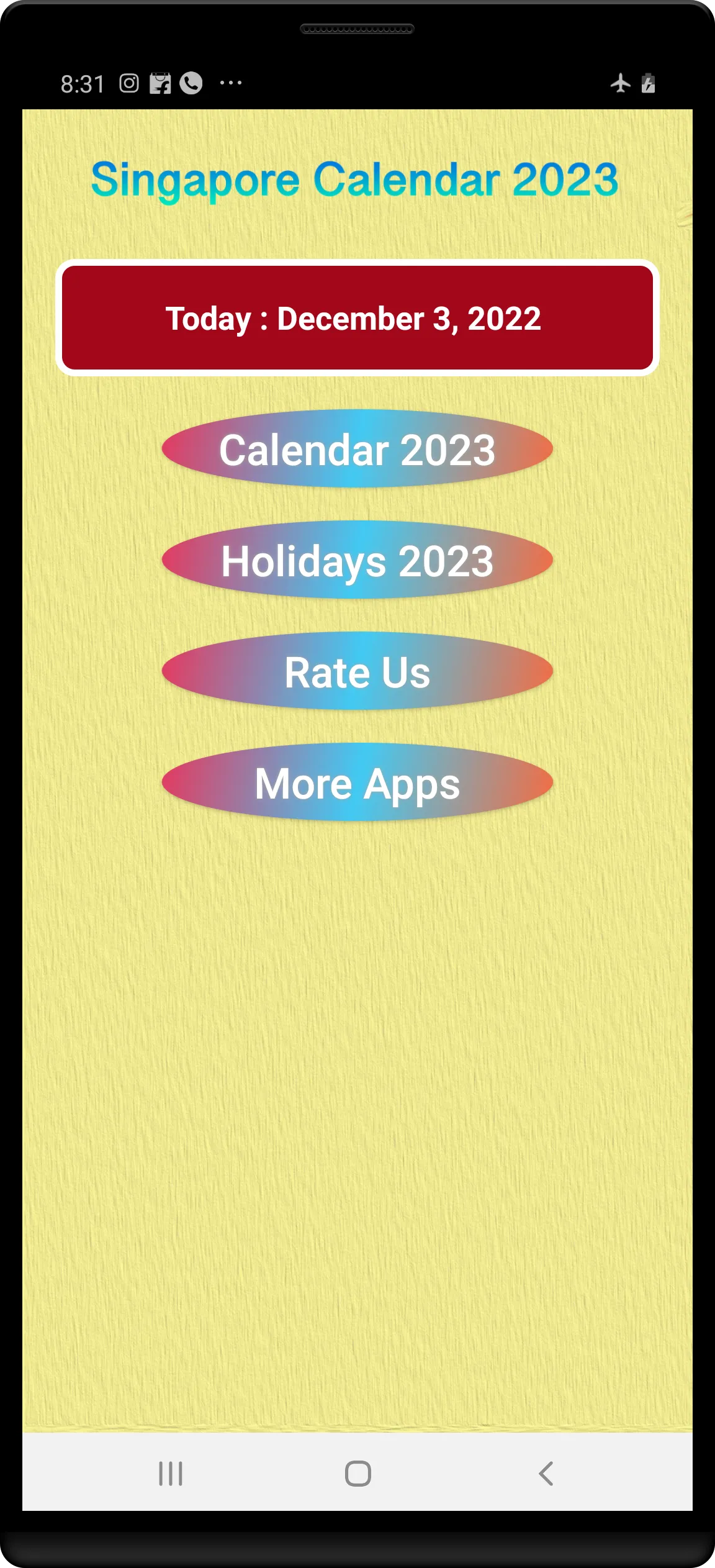 Singapore Calendar 2023 | Indus Appstore | Screenshot